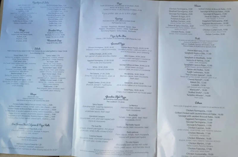 Menu Dunwoodie Pizzeria