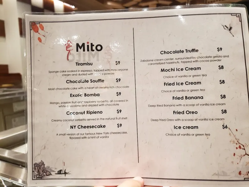 Menu Mito Hibachi