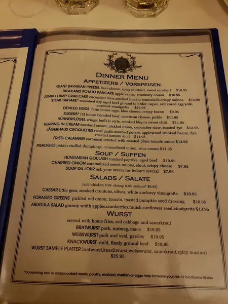 Menu Jägerhaus