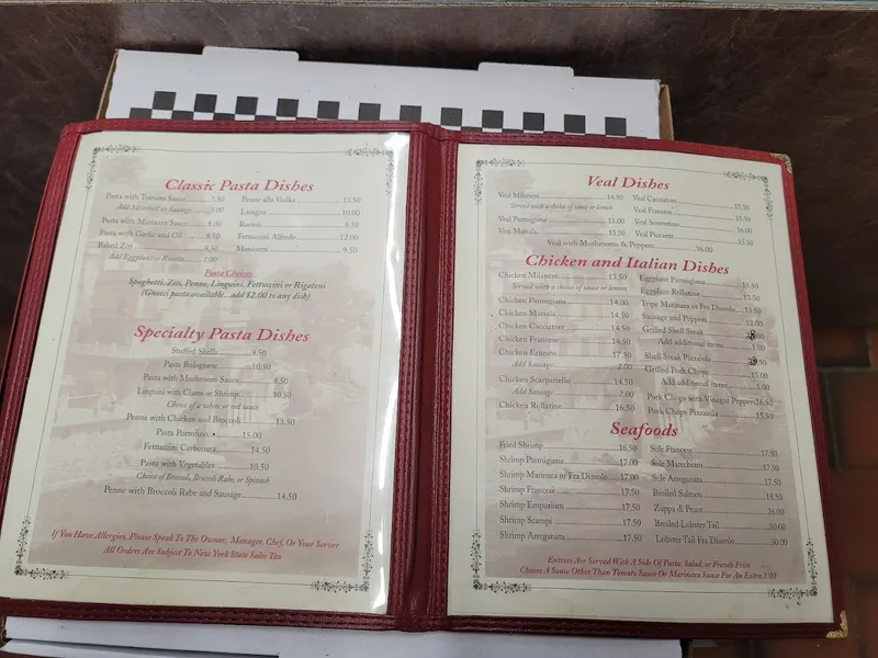 Menu A & V Pizzeria