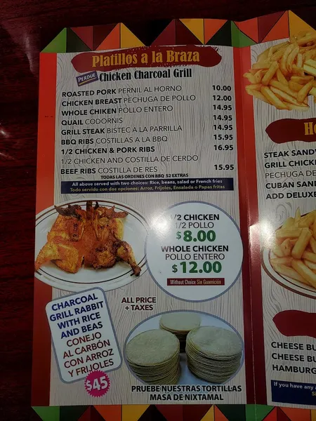 menu of Pollo Poblano