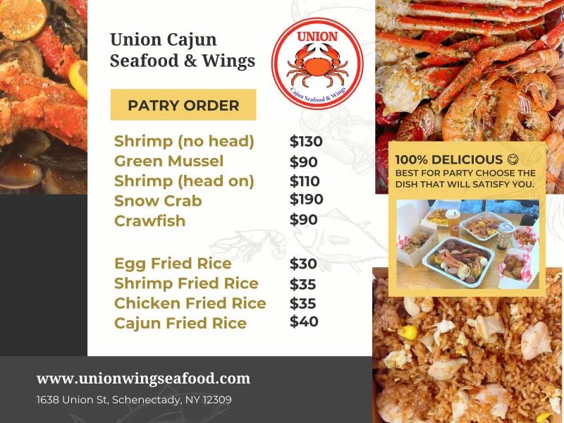 Menu Union Cajun Seafood & Wings