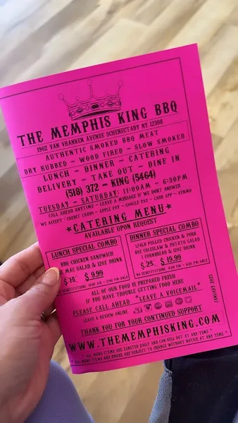 Menu The Memphis King BBQ