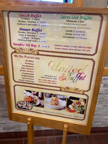 Menu United Buffet