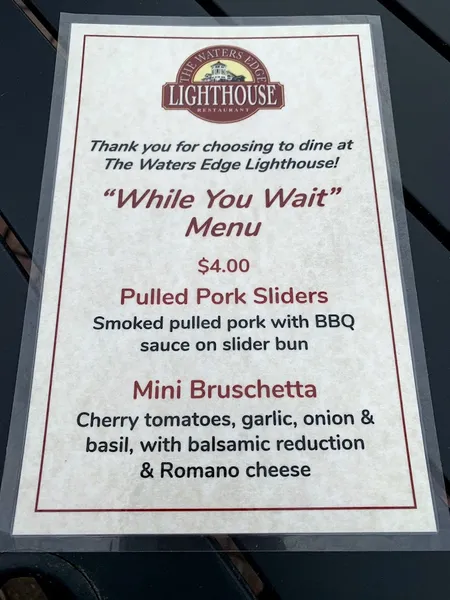 Menu Max410 at The Waters Edge