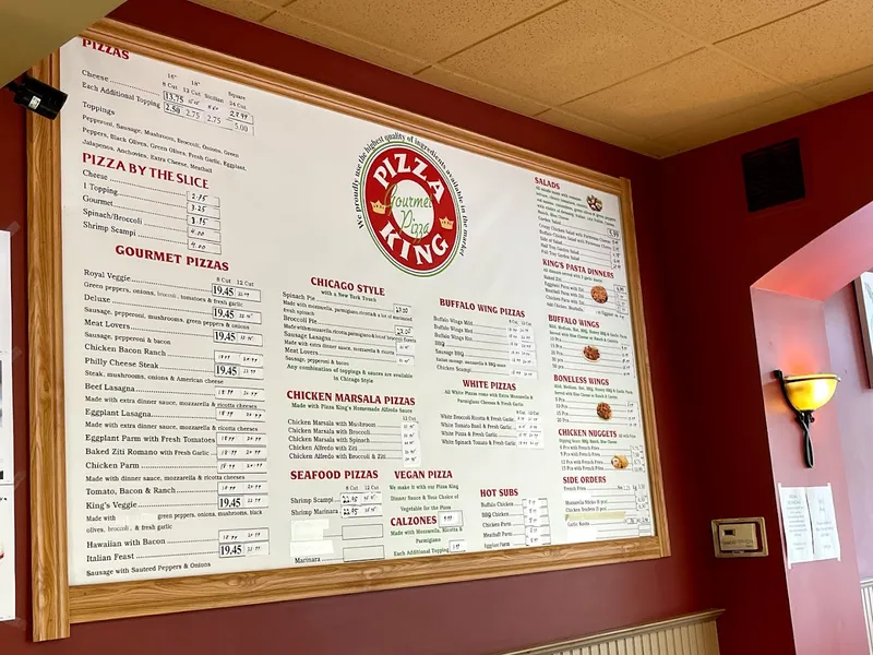 Menu Pizza King Schenectady