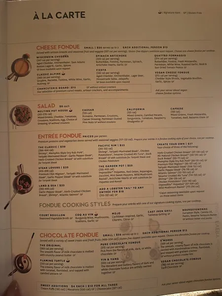 Menu The Melting Pot