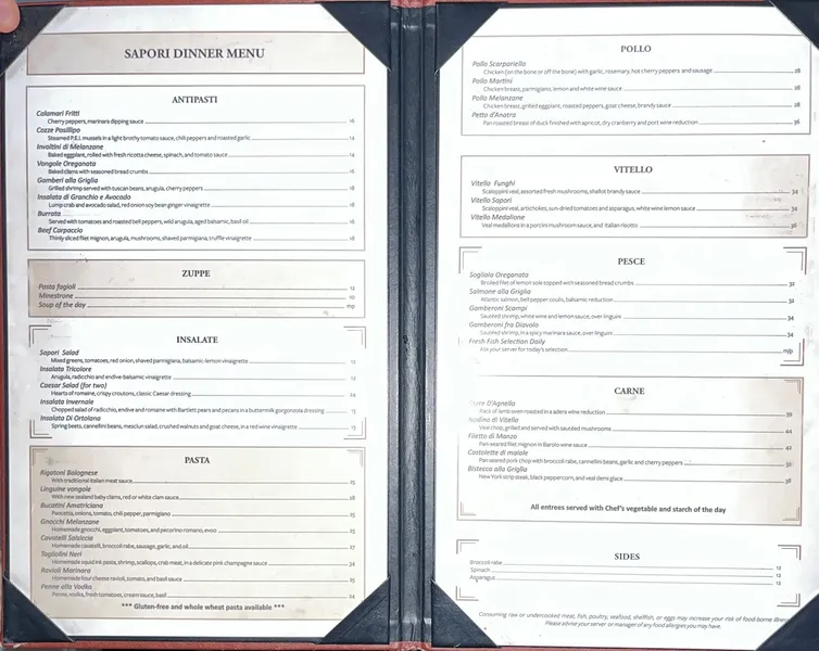 Menu Sapori