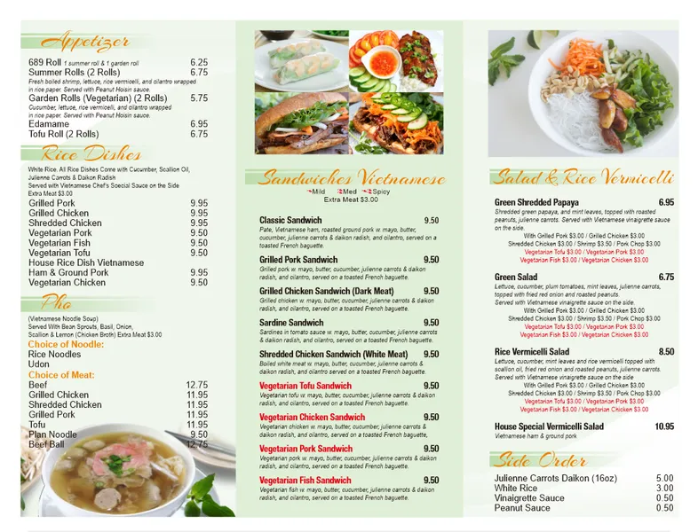 menu of Banh Mi Cafe