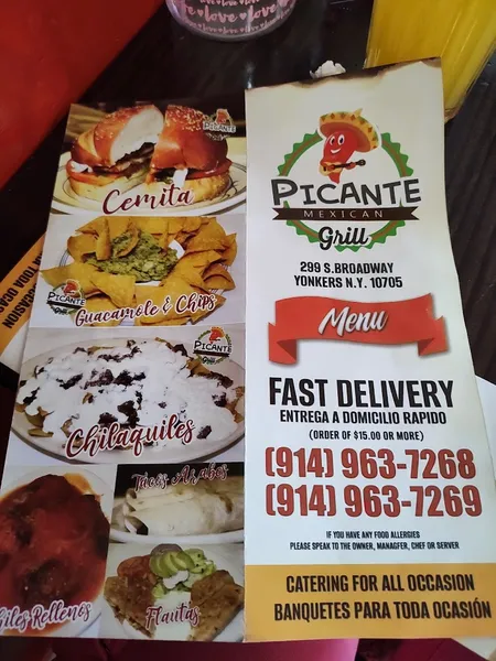 menu of Picante