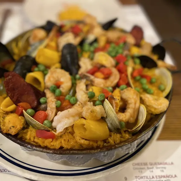 Paella De Mariscos Sangarita's Tapas Wine