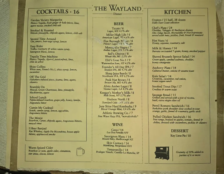 Menu The Wayland