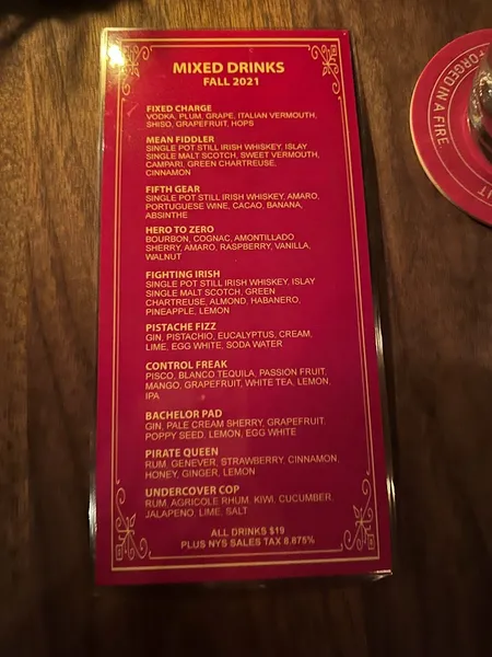 Menu The Dead Rabbit