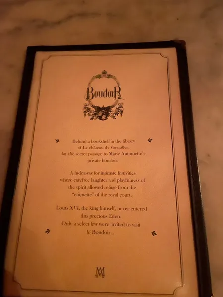 Menu Le Boudoir