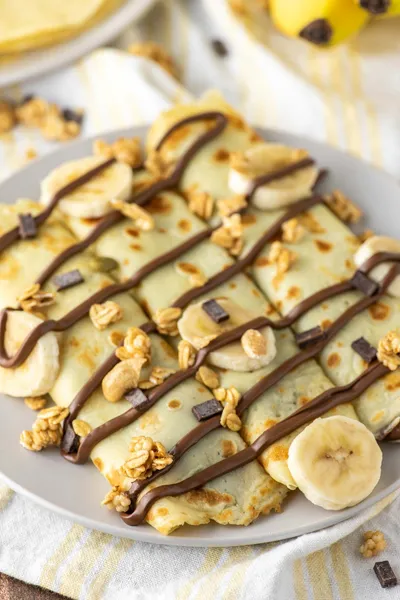 Nutella Banana Crepe Waffle and Crepe