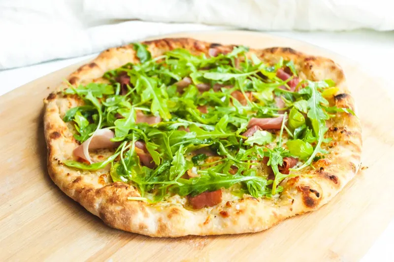 Prosciutto e Arugula Pizza Bacchus Wood-Fired