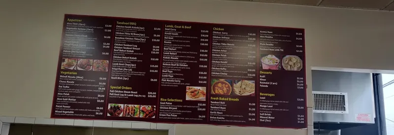 menu of Roti Boti