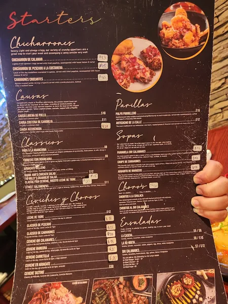 menu of Oh! Calamares