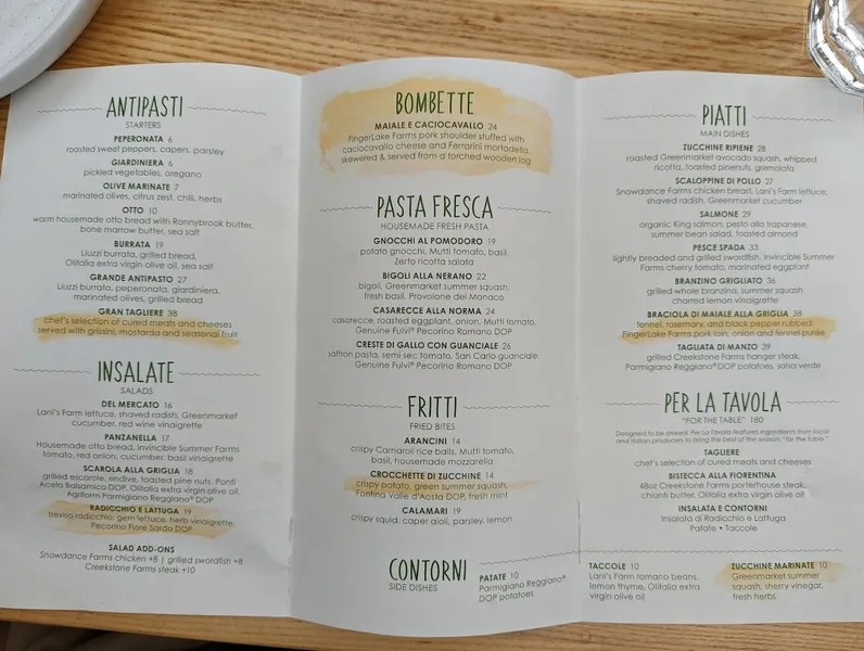 menu of SERRA by Birreria