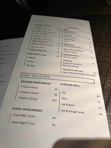 menu of Buddha-Bar Restaurant New York