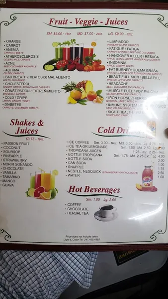 menu of Angie's Breakfast Spot