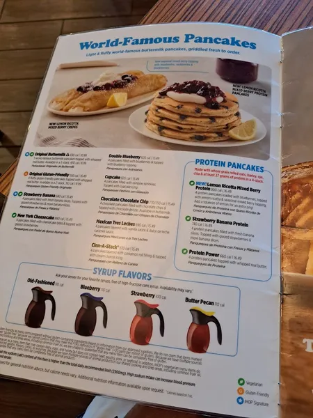 menu of IHOP