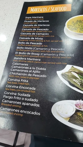 menu of El Encebollado de Rossy