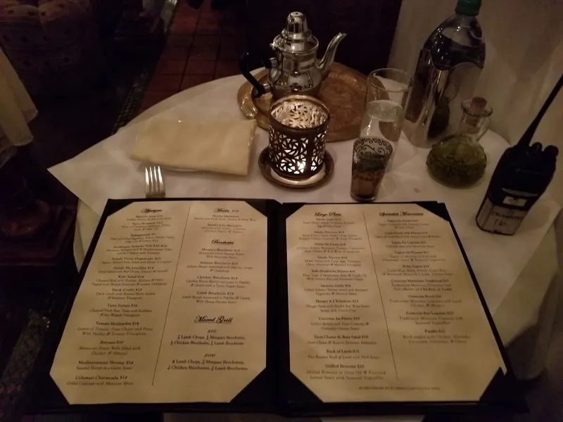 menu of Arabesque