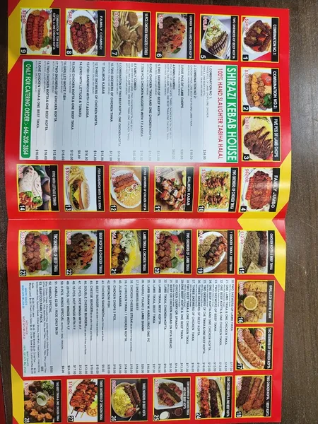 menu of Shirazi Cafe