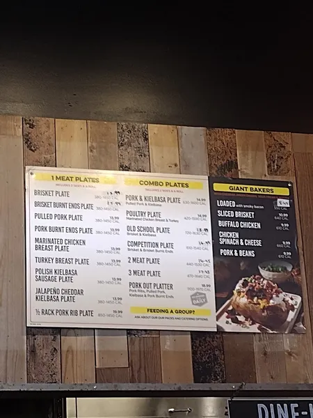 menu of Dickey's Barbecue Pit