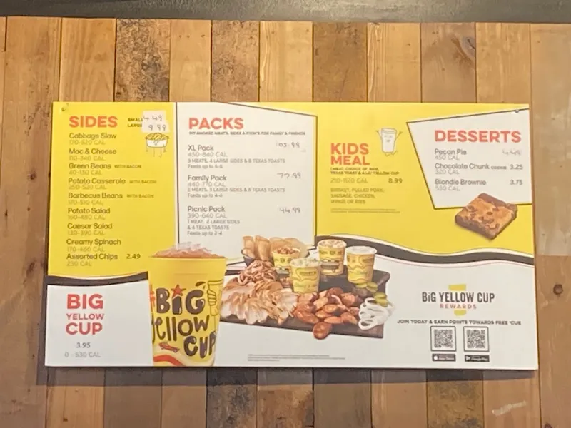 menu of Dickey's Barbecue Pit