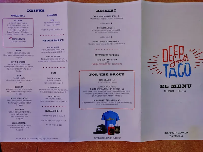 menu of Deep South Taco