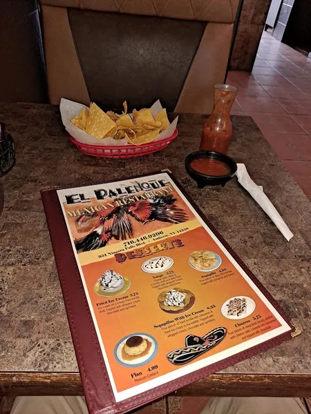 menu of El Palenque Mexican Grill