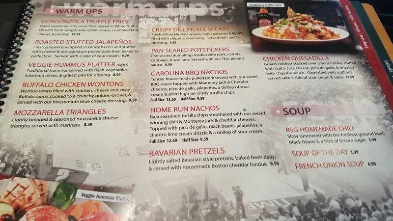 menu of Recovery Sports Grill