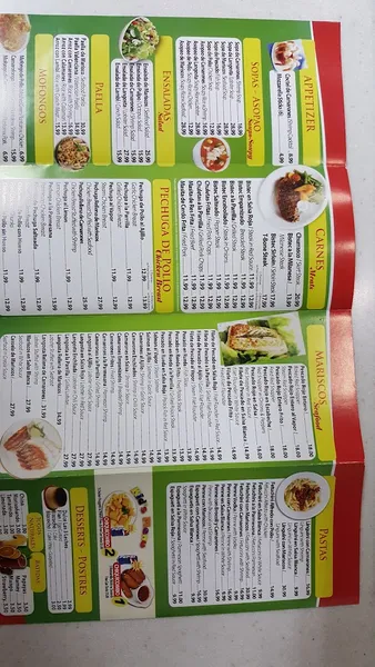 menu of El Valle