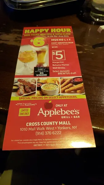 menu of Applebee's Grill + Bar