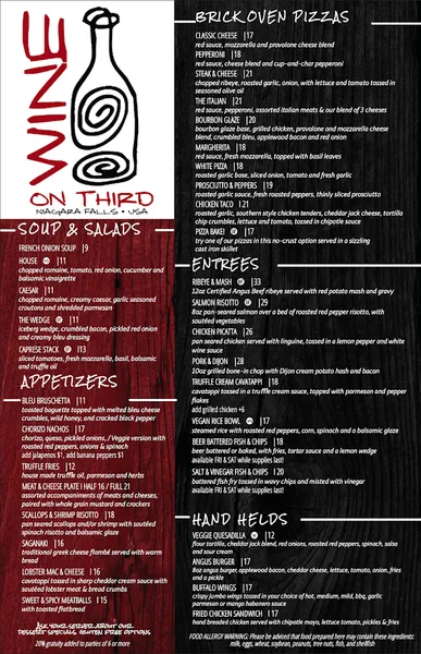 Menu Wine on Third