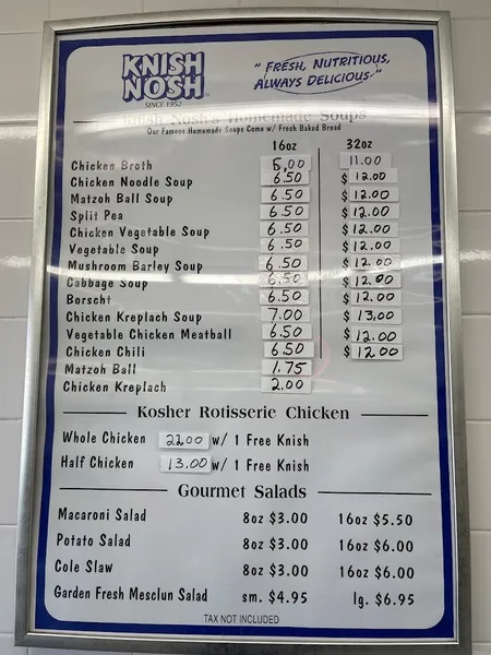 Menu Knish Nosh