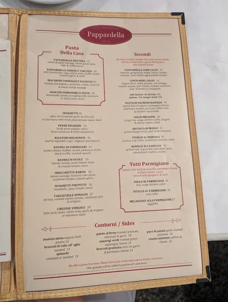 Menu Pappardella