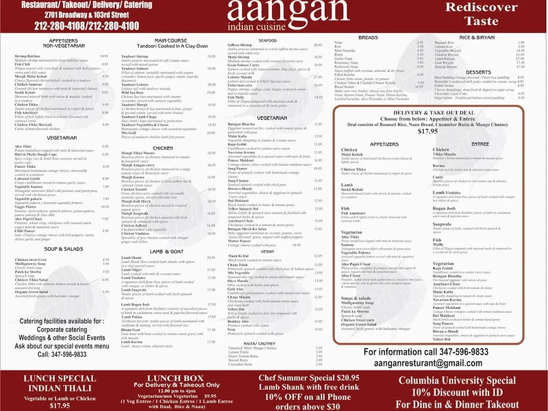 Aangan Indian Cuisine - Reviews & Menu - New York City