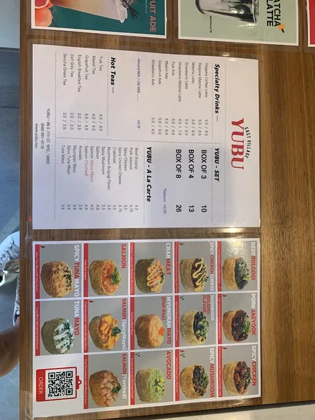 Menu YUBU