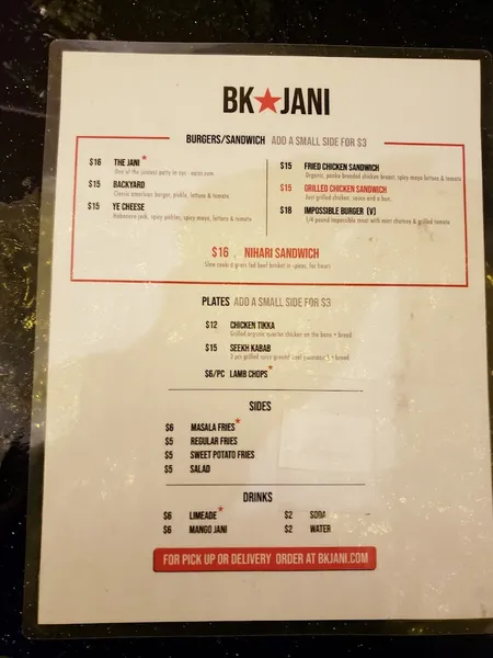 Menu BK JANI