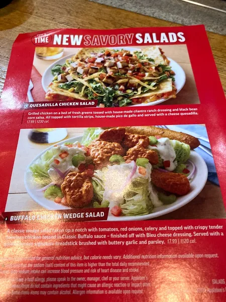 menu of Applebee's Grill + Bar