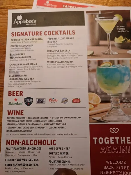 menu of Applebee's Grill + Bar