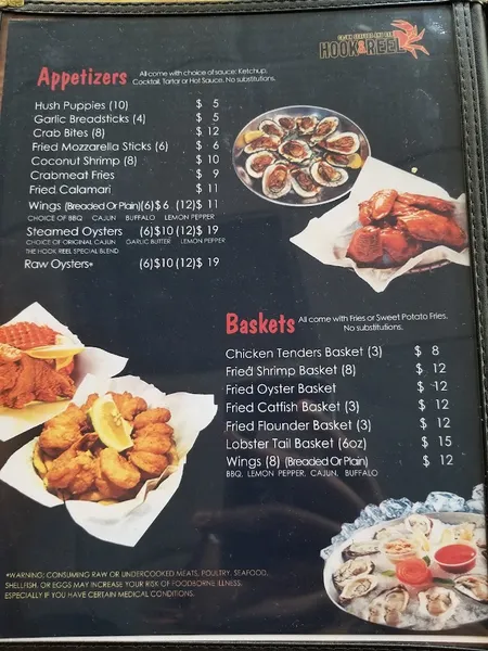 Menu Hook & Reel Cajun Seafood & Bar