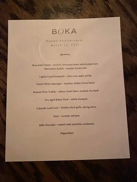 Tasting Menu Boka