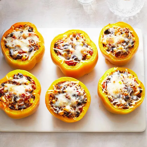 Quinoa Stuffed Bell Peppers Better Gourmet Health Kitchen