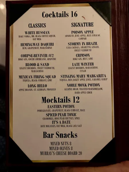 Menu Five & Dime Coffee & Cocktails