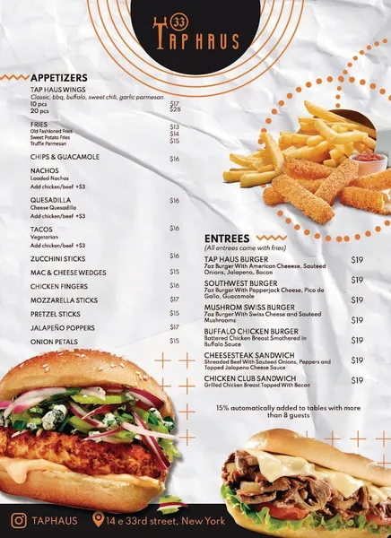 Menu Tap Haus 33