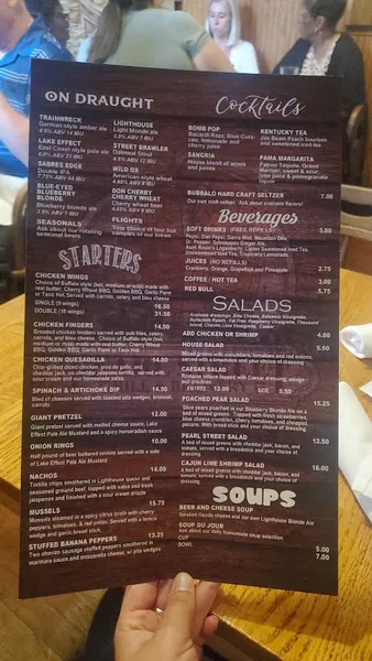 menu of Pearl Street Grill & Brewery